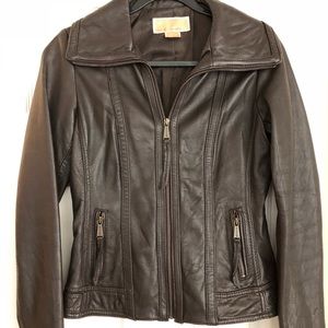 Michael Kors Brown Leather Jacket